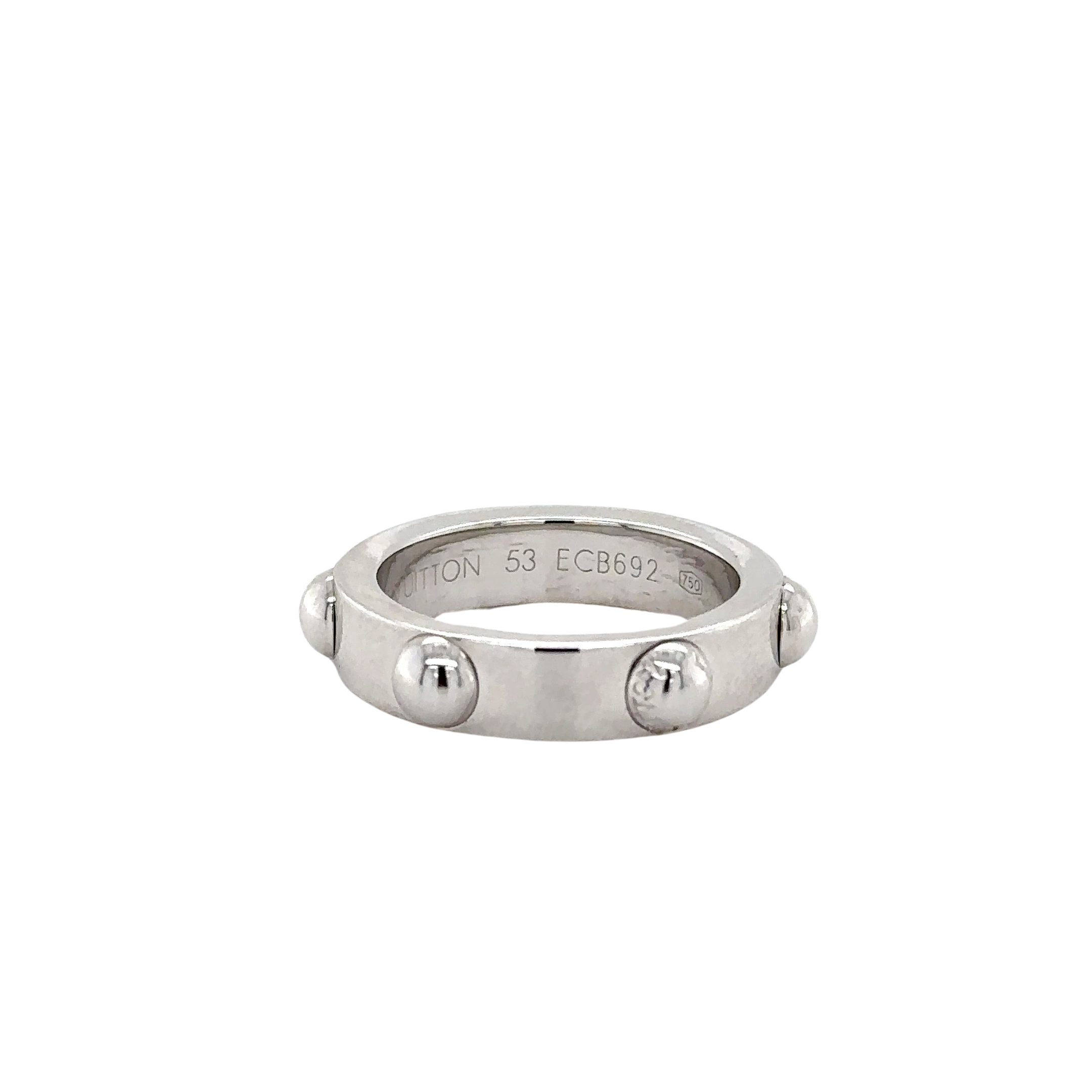 Louis Vuitton - Bague Clous Or blanc