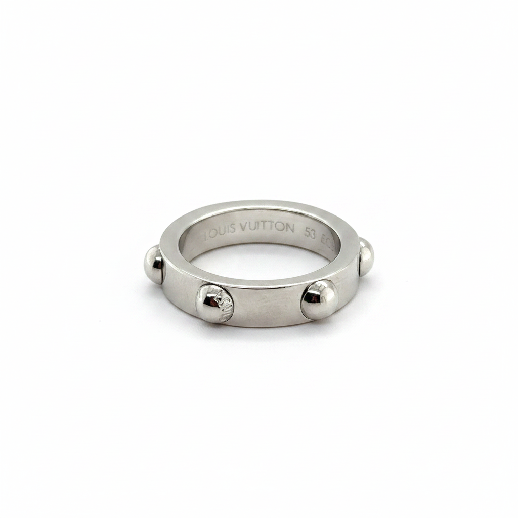 Louis Vuitton - Bague Clous Or blanc